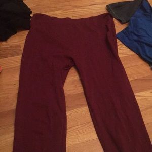 red fleece leggings